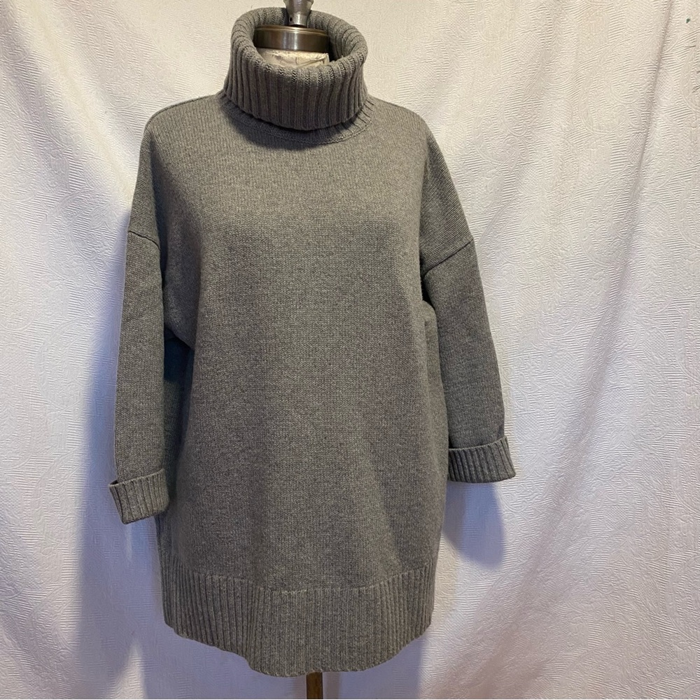 Polo wool/cashmere M/L chunky turtleneck. Grey melange.
